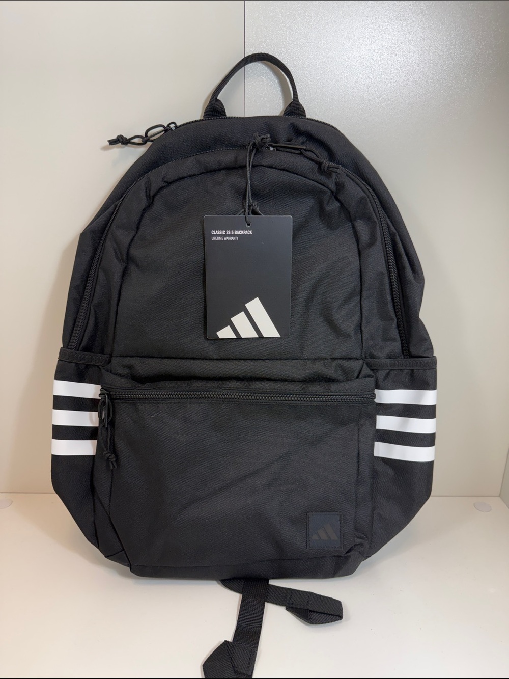 adidas Black Backpack with White 3-Stripes